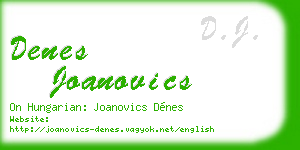 denes joanovics business card