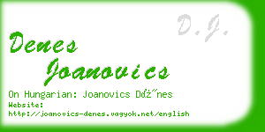 denes joanovics business card